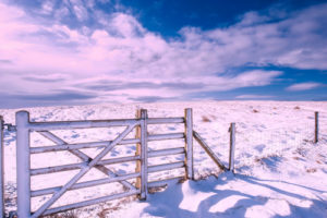 Snowy day in England