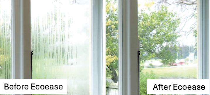 windows showing condensation before installing Ecoease secondary glazing panel