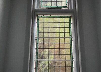 Leaded light with mitred edges