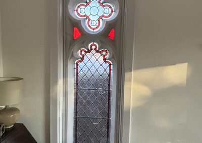 Victorian stained glass with mitred edges